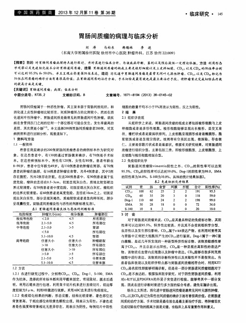 胃肠间质瘤的病理与临床分析