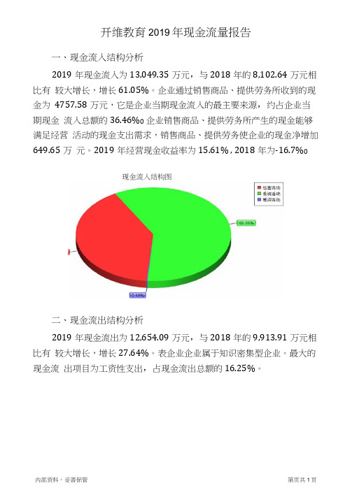 开维教育2019年现金流量报告