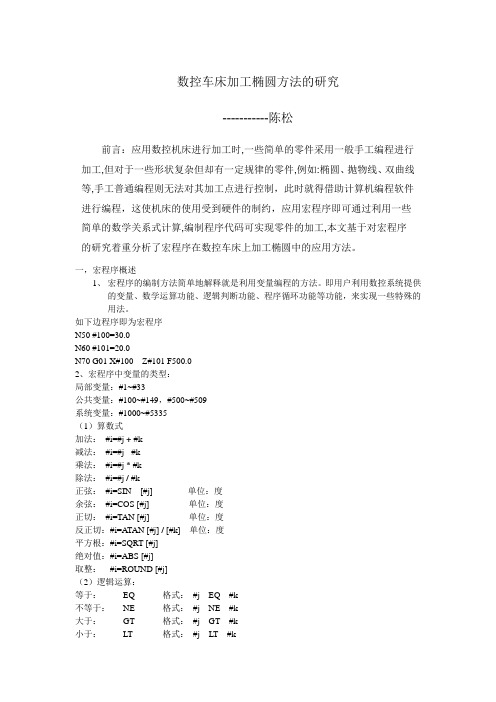 数控车床加工椭圆