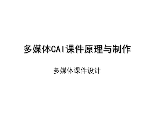多媒体CAI课件原理与制作