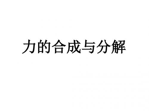 高考一轮复习 力的合成与分解