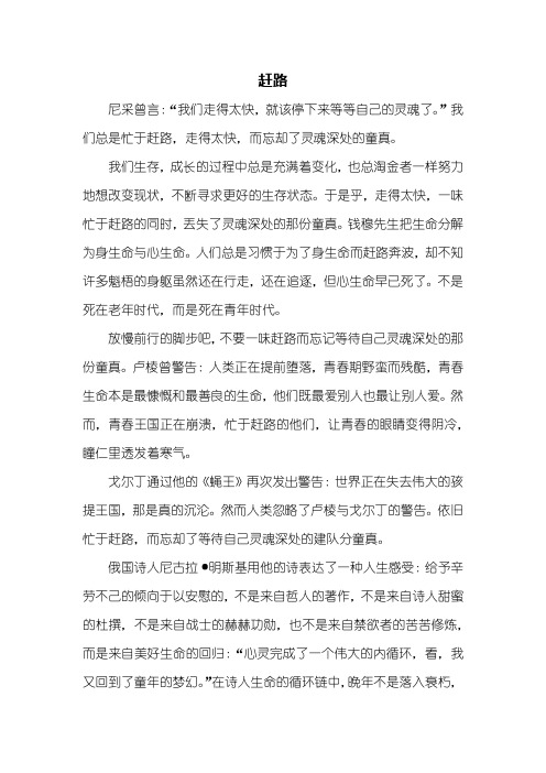 初三作文：赶路作文800字_1