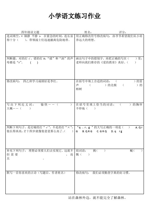 小学四年级语文提优训练 (71)