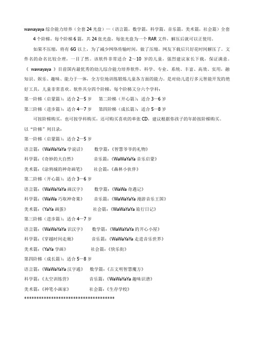 wawayaya综合能力培养(全套24光盘)————4G - 用于合并