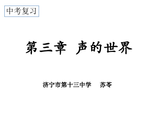 声-山东省济宁市第十三中学(五四制)中考物理复习课件(共37张PPT)