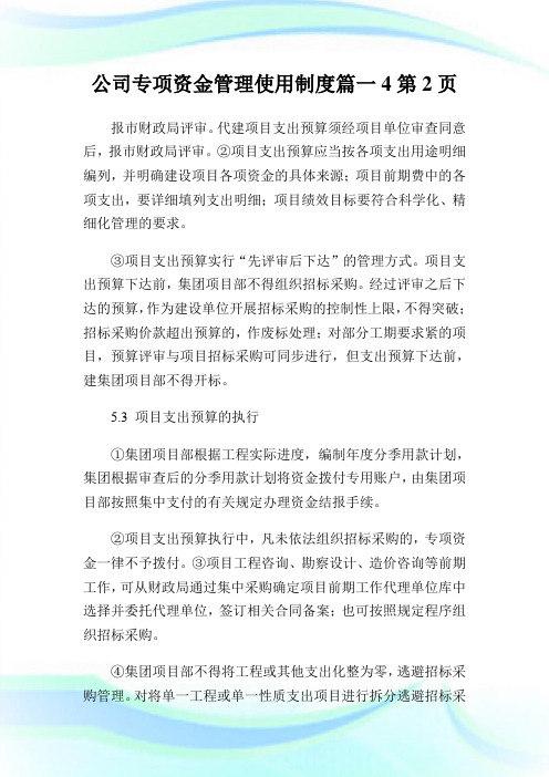 公司专项资金管理使用制度篇一2完整篇.doc