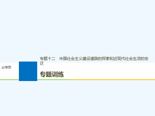 (浙江选考)2019版高考历史一轮总回顾 专题十二 中国社会主义建设道路的探索和近现代社会生活的变迁专题训