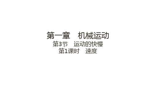 1.3运动的快慢第1课时速度 课件 2024-2025学年人教版物理八年级上册