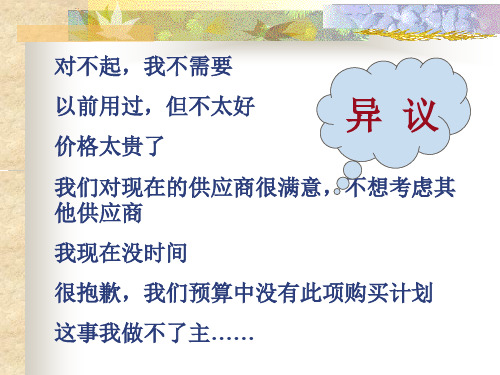 第七章 顾客异议的处理