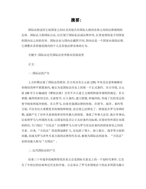 国际法结课论文