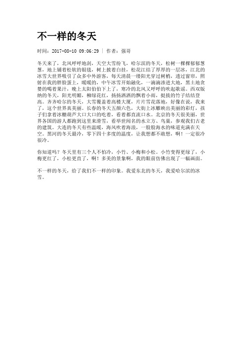 不一样的冬天