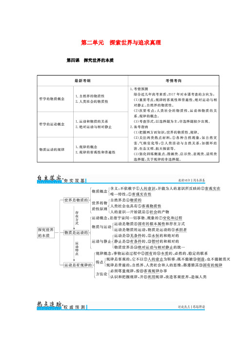 2017高考政治一轮复习 第四部分 第2单元 探索世界与追求真理单元综合提升(含解析)