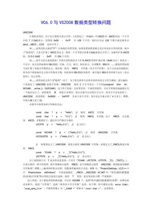 VC6与VS2008类型转换