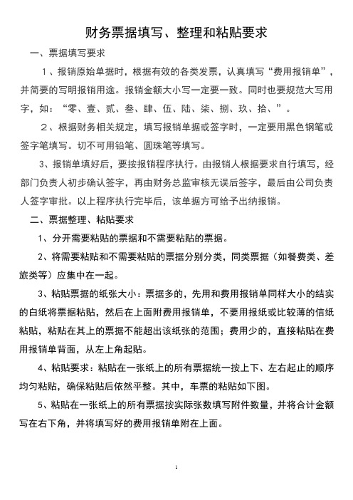 财务票据整理粘贴要求