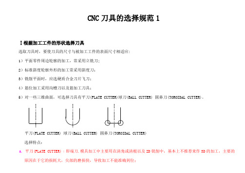 CNC刀具选用规范1