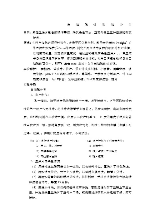 白细胞计数实验报告
