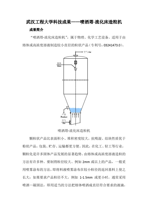 武汉工程大学科技成果——喷洒塔-流化床造粒机