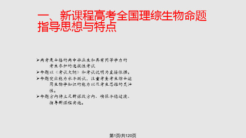 新课程理综生物高考考试大纲解读及备考建议PPT课件