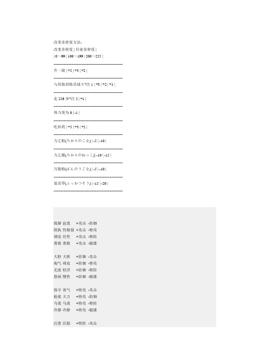 口袋妖怪性格+辅助性格+亲密度+战斗塔裁判