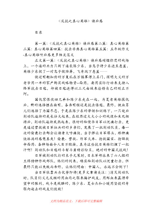 《反抗之真心英雄》读后感[精品范文].doc