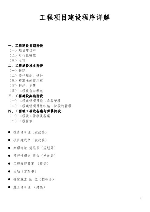 工程项目建设程序详解(史上最全)