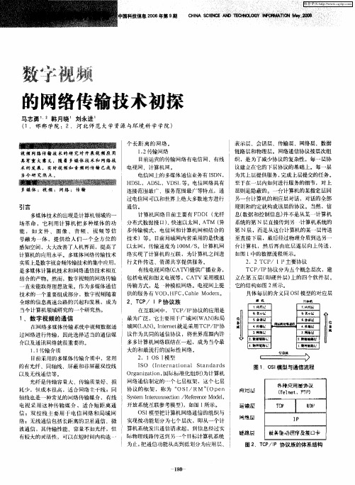 数字视频的网络传输技术初探