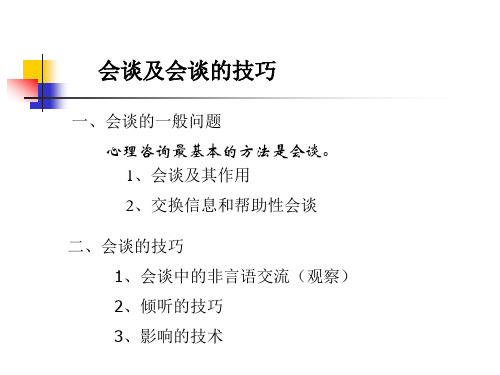 会谈及会谈的技巧