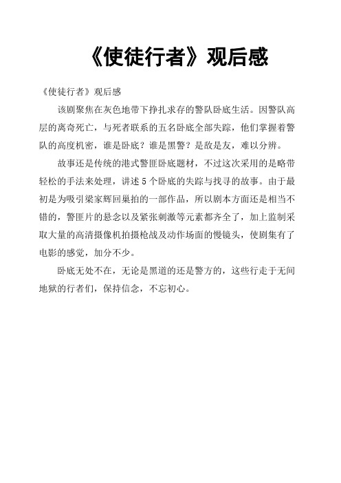 《使徒行者》观后感二