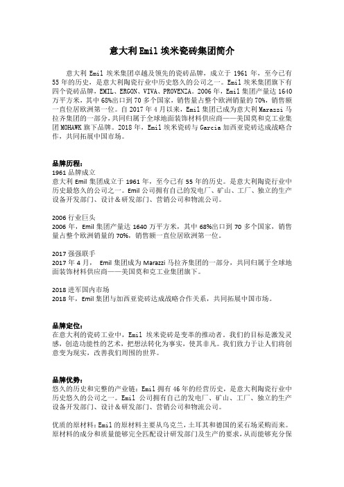 意大利Emil埃米瓷砖集团简介