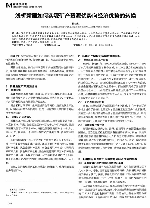 浅析新疆如何实现矿产资源优势向经济优势的转换