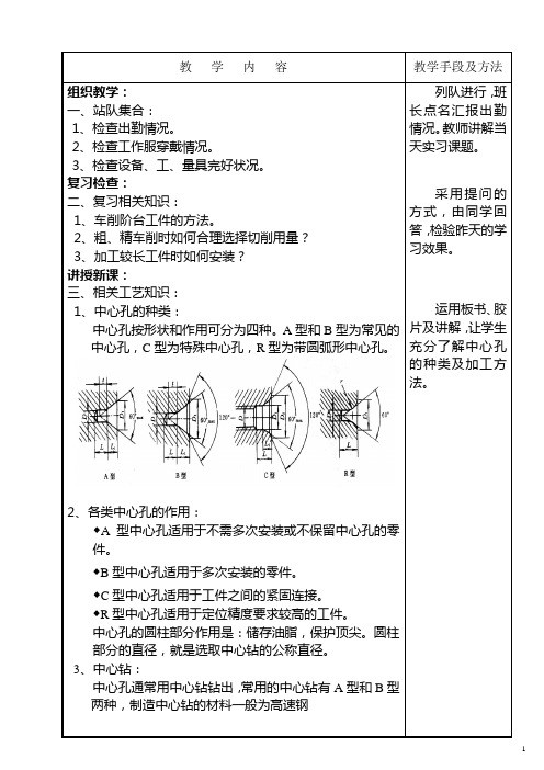 钻中心孔