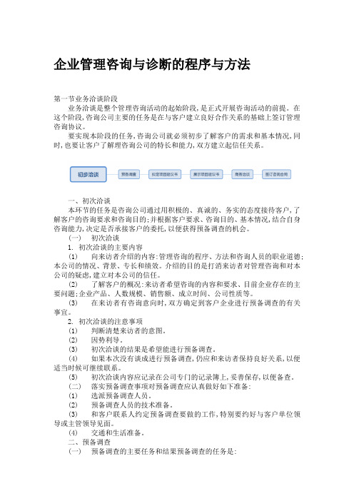 (2)企业管理咨询与诊断的程序与方法