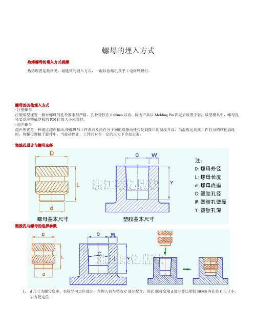 螺母埋置方法介绍