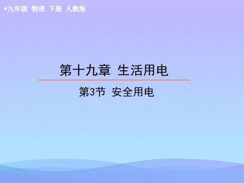 第3节 安全用电优秀课件