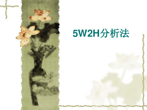 5W2H分析法