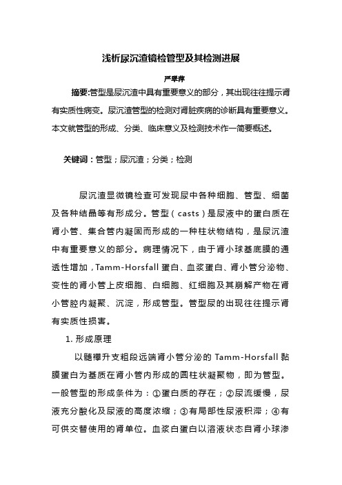 浅析尿沉渣镜检管型及其检测进展