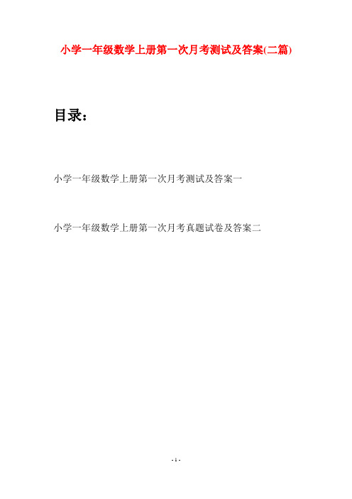 小学一年级数学上册第一次月考测试及答案(二套)