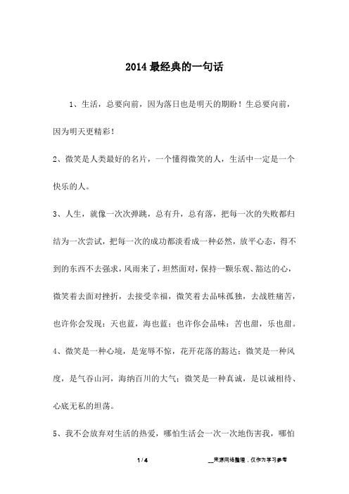 2014最经典的一句话