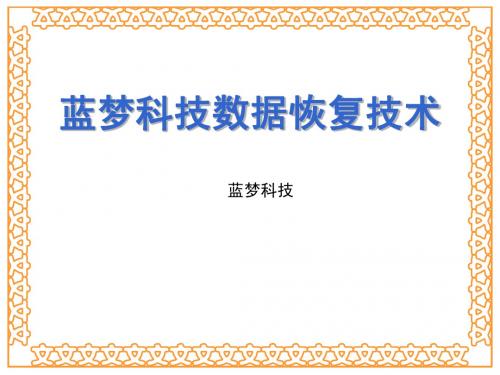 蓝梦科技数据恢复技术