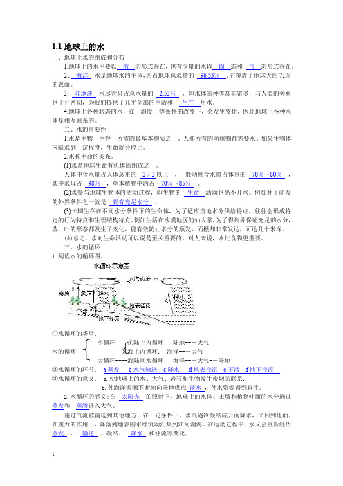 1.1地球上的水+水的组成