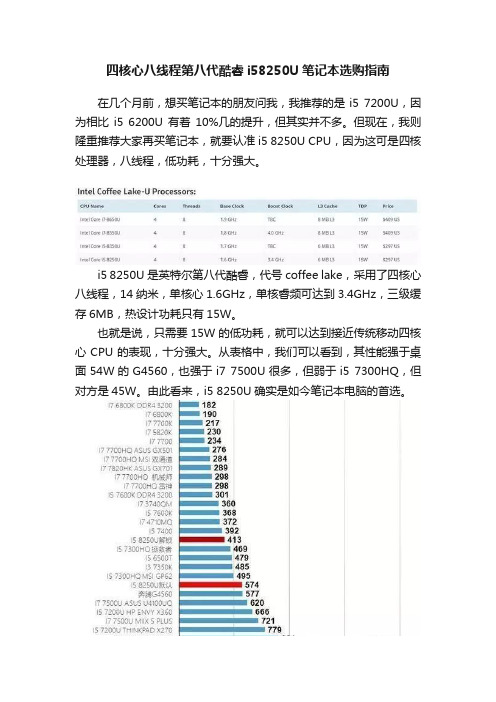 四核心八线程第八代酷睿i58250U笔记本选购指南