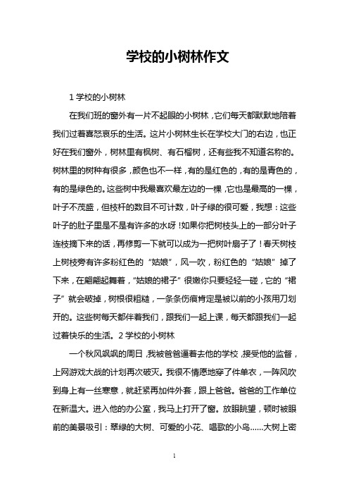 学校的小树林作文