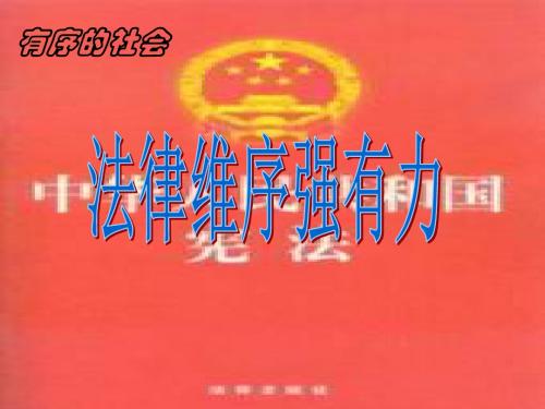 思想品德：11.2《法律维序强有力》课件(陕教版七年级下)