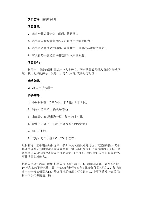 拓展项目介绍：愤怒的小鸟