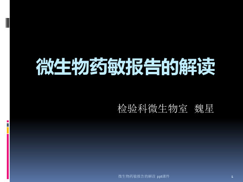 微生物药敏报告的解读 ppt课件