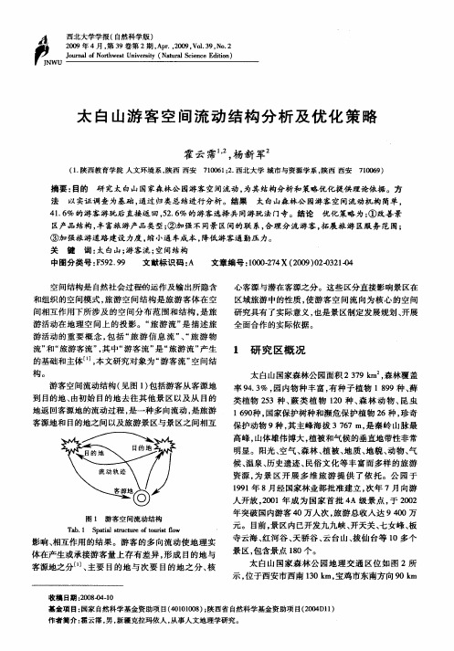 太白山游客空间流动结构分析及优化策略