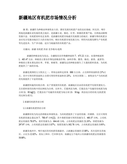 新疆地区有机肥市场情况分析