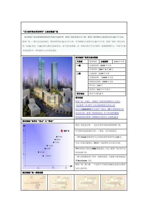 百大标杆商业项目研究之南京德基广场