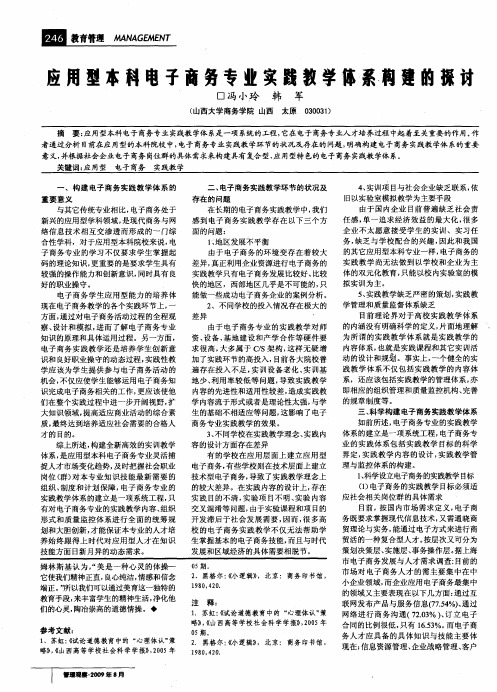 应用型本科电子商务专业实践教学体系、构建的探讨