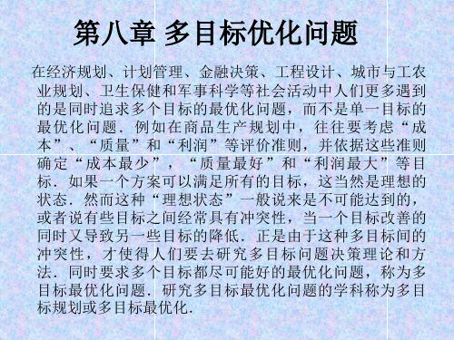 第8章 多目标优化